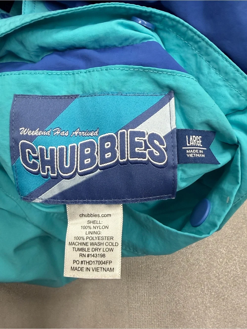 Chubbies Reversible Blue Teal Pullover Anorak - Men